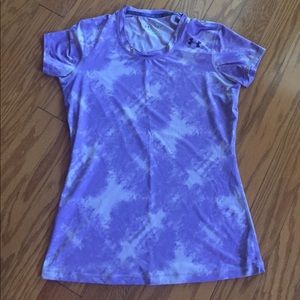 Under Armour athletic top, tie die purple